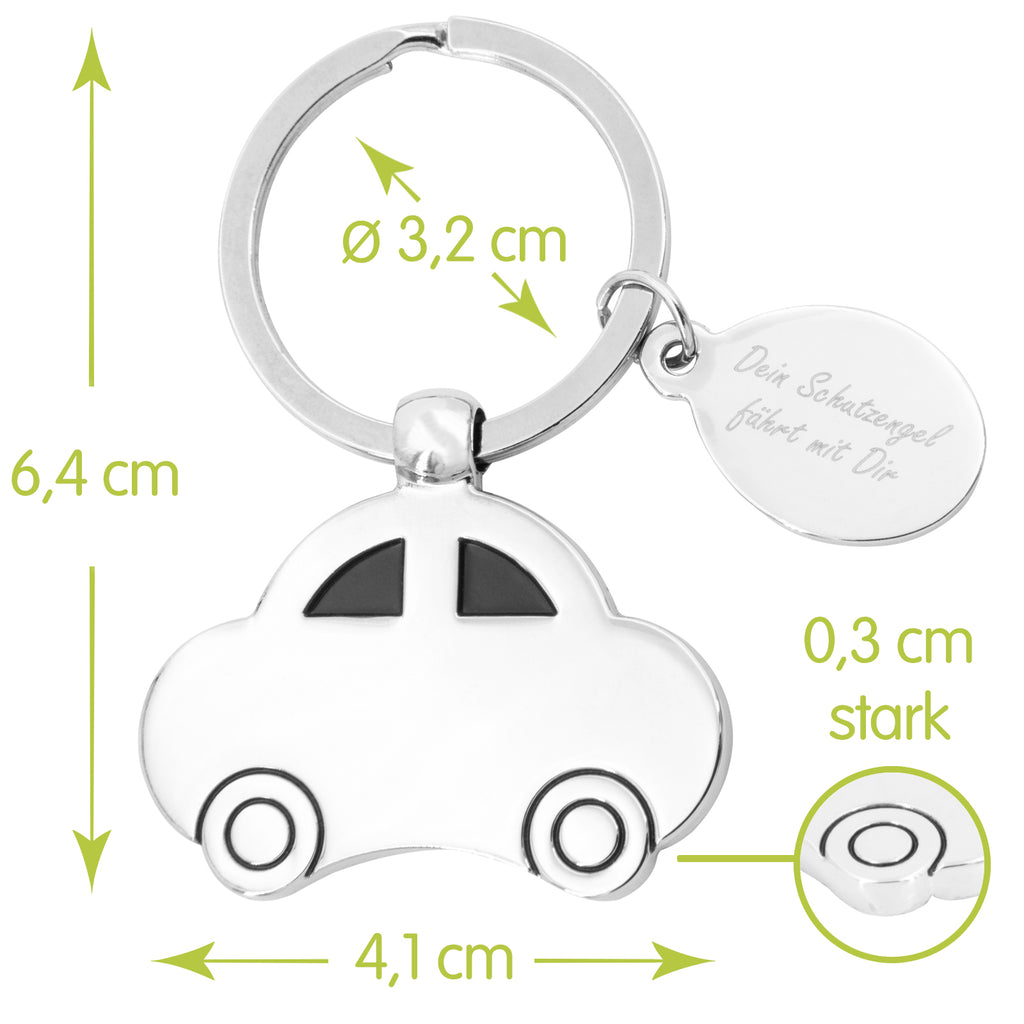 Car Miniatur Auto Schlüsselanhänger - Süßer Glücksbringer mit Gravur