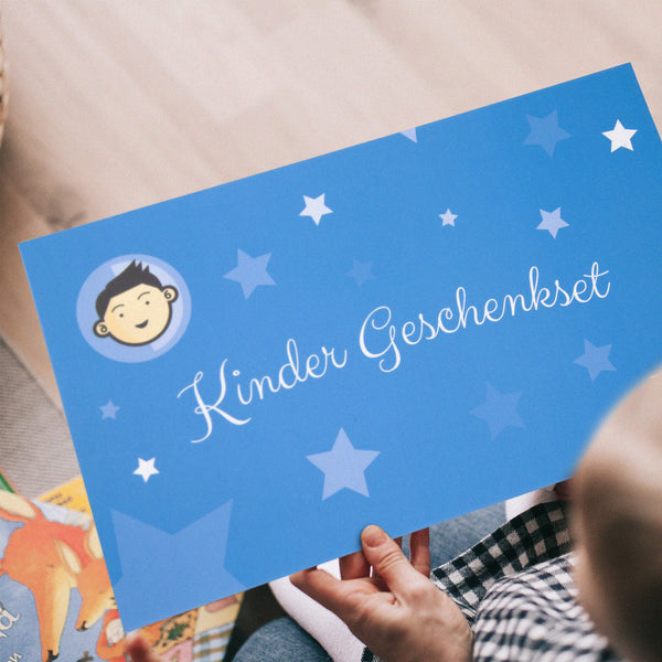 Kinder Geschenkset für Mädchen & Jungen (groß) │ Baby Erinnerungs-Box als Geschenk zur Geburt, Taufe, Kommunion (Blau) - Zwenshop