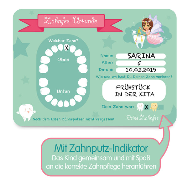 ZWEN Zahnfee Urkunden [20 Stk] + GRATIS E-Book | Süße Zertifikate als Zahnfee Geschenk für Mädchen & Jungen - Zwenshop